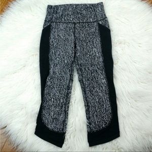 Lululemon Speckled Mesh Fit Physique Crop Legging 6 Black